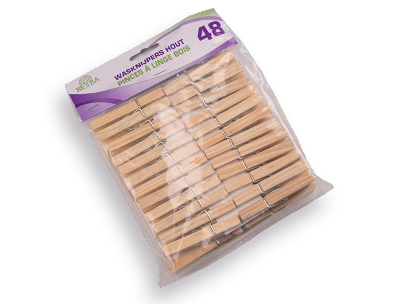 Betra houten wasknijpers per 48 stuks