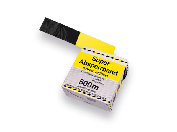 Afzetlint geel zwart 500 meter productfoto