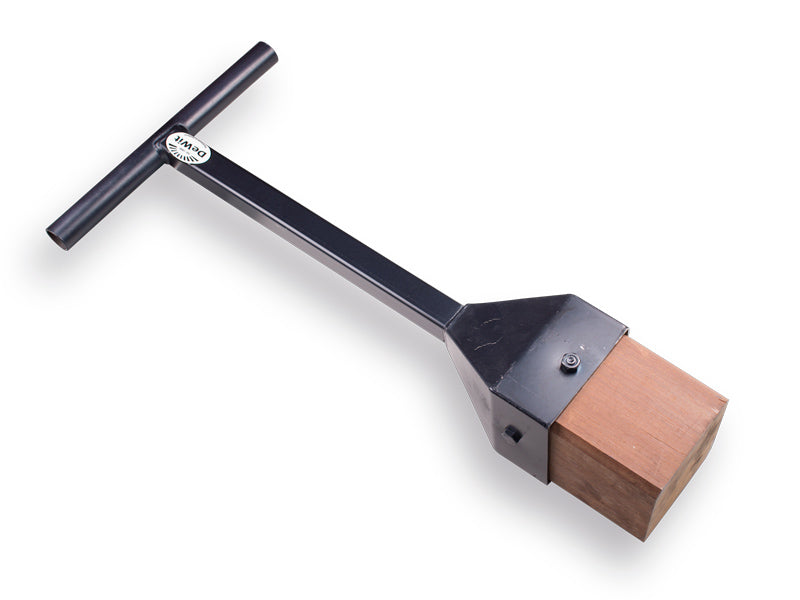 DeWit grondstamper 14,5 x 14,5 cm staal met houten klos productfoto