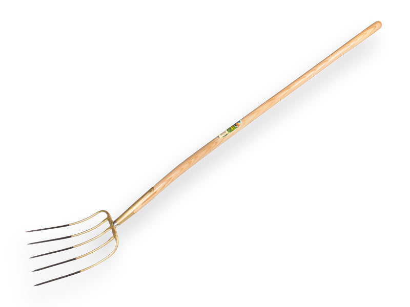 Offner mestvork 5 tanden BRONS met steel 135 cm productfoto
