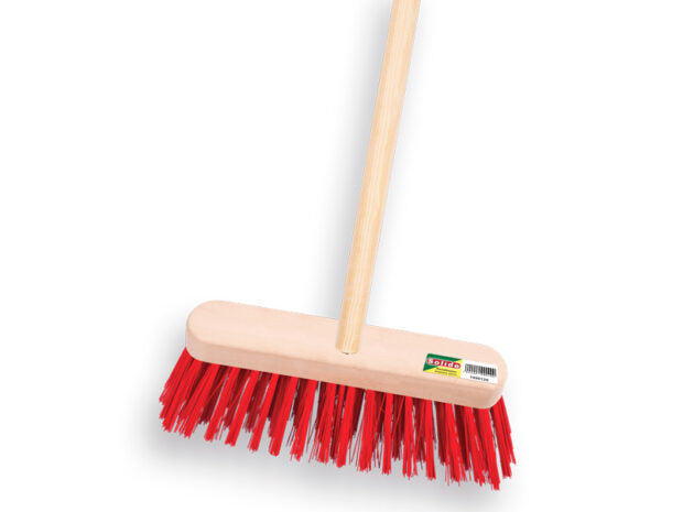 SOLIDE straatbezem 29 cm rood PPN met steel productfoto